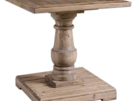 Stratford - Pedestal End Table - Light Brown Fashion