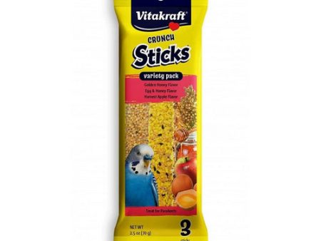 Crunch Sticks Variety Pack Parakeet Treats 3 Pack by Vitakraft For Sale